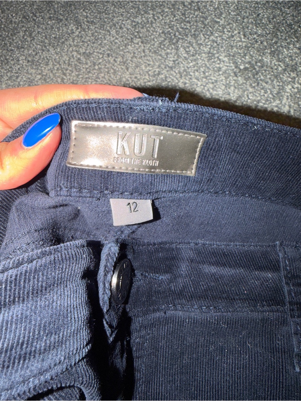 Women’s Navy Corduroy Pants - Classic Straight Fit - Picture 2 of 2